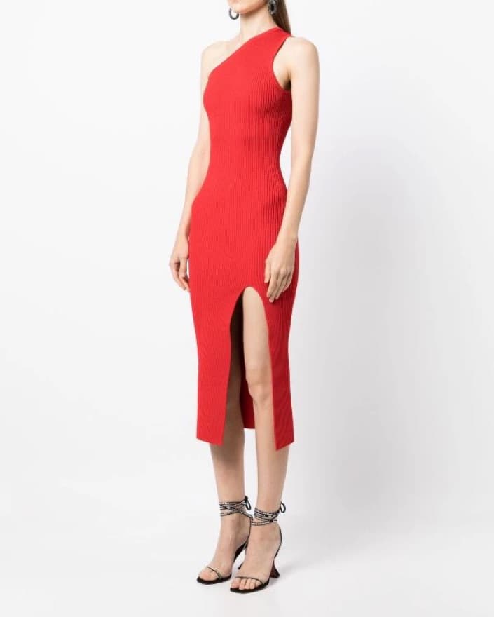 Micheal Kors Asymmetric Red Dress - Image 2