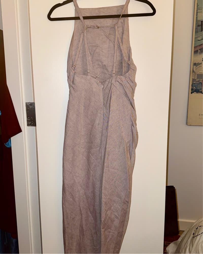 Jacquemus Lavendar Linen Midi Dress - Image 4
