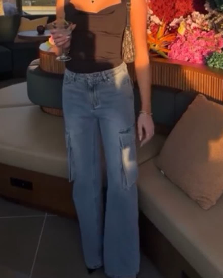 Long Pocket Denim Jeans - Image 2