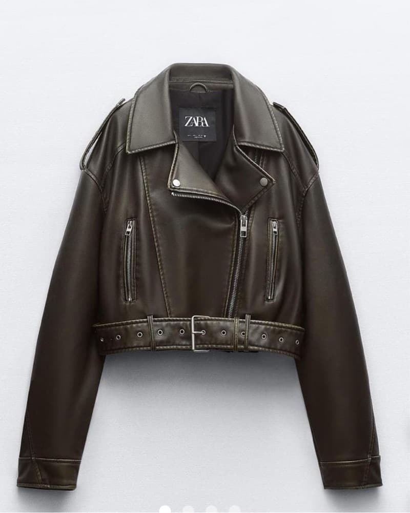 Zara Green Leagher Jacket  - Image 1