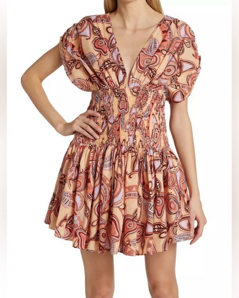 ALC Luna Cotton Smocked Waist Dress - Image 1