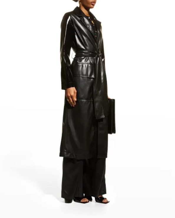 Staud Vegan Leather Trench Coat - Image 1