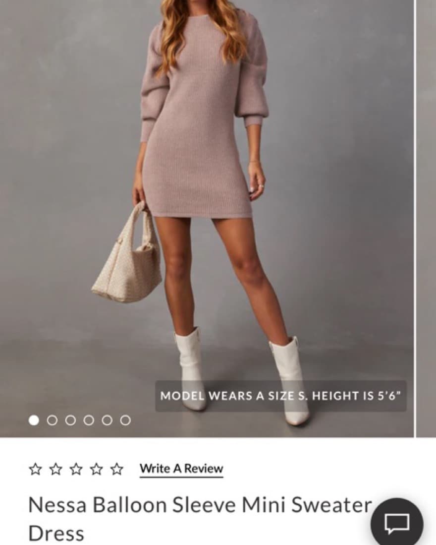 Taupe mini Sweater Dress - Image 1