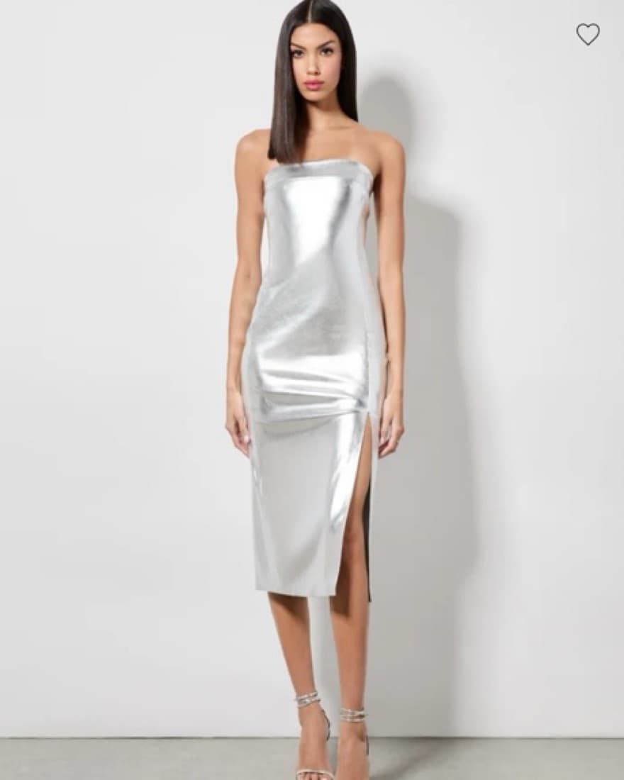 Alice And Olivia Silver Midi Dress  - Image 2