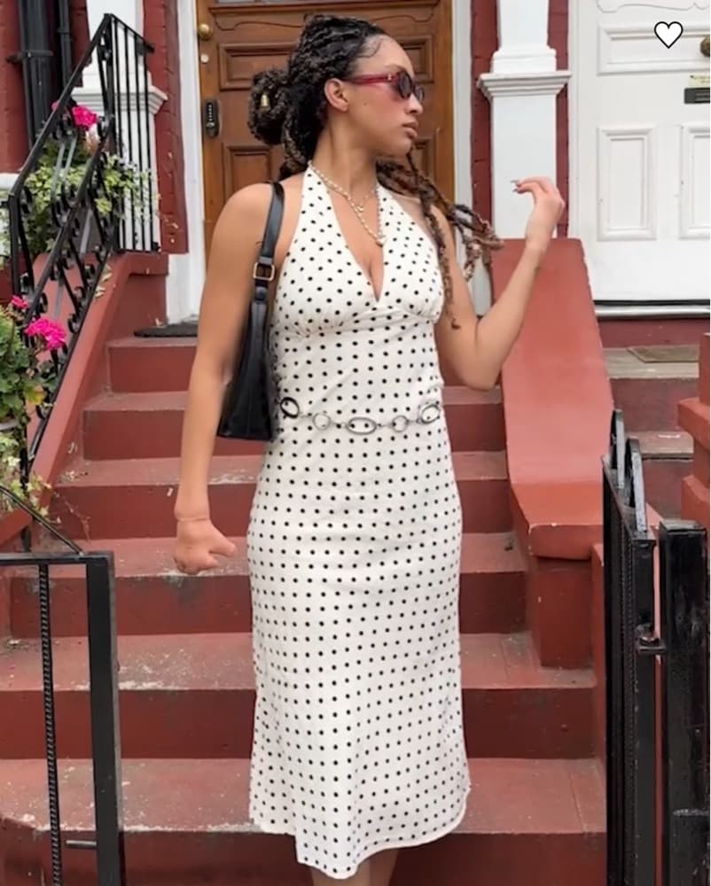 Polka Dor Halter Dress - Image 4