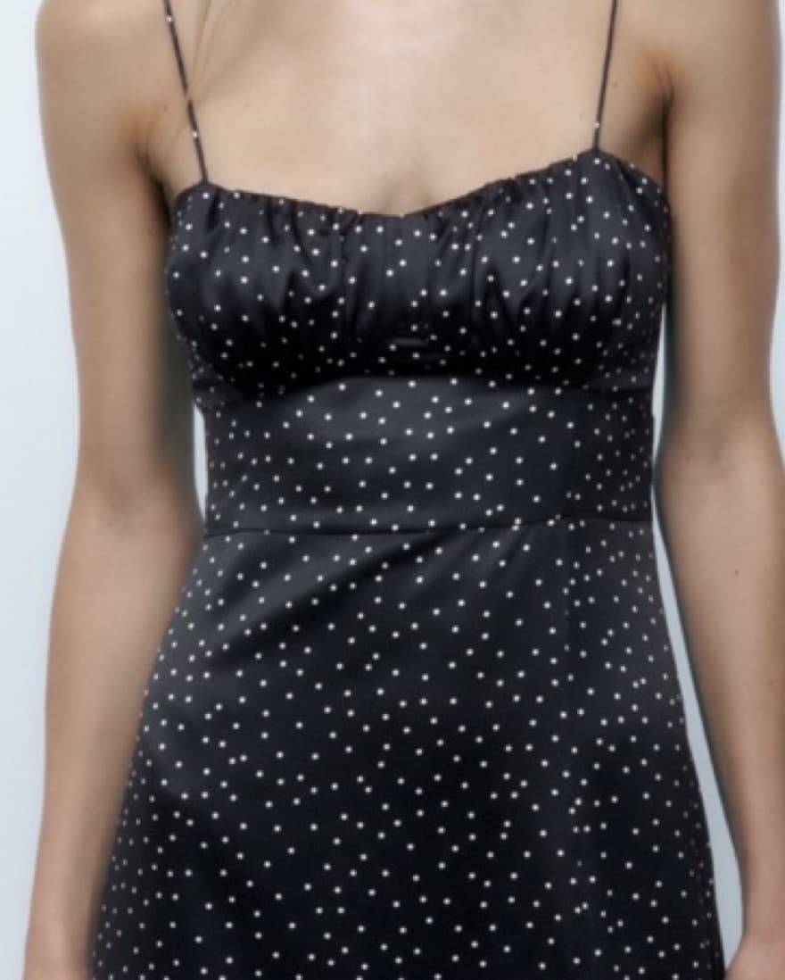 Zara Black Dot Midi Dress  - Image 2