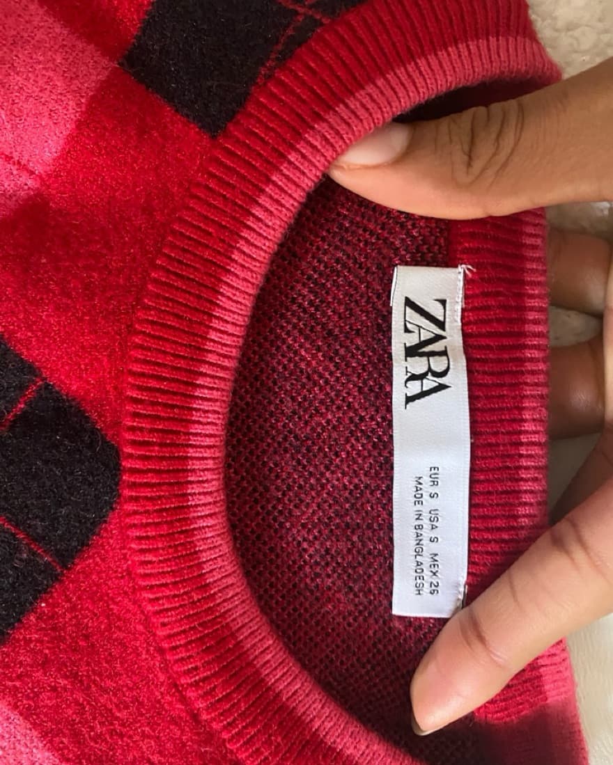 Zara Argyle Patterned Knit Dress - Image 3