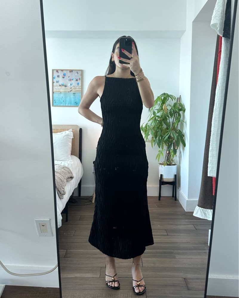 Black High Neck Maxi Dress - Image 1