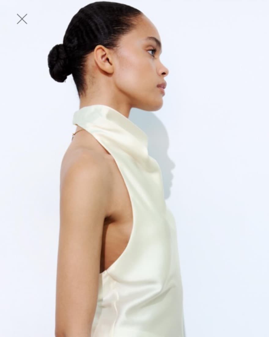 Zara Satin Halter Neck Top - Image 4