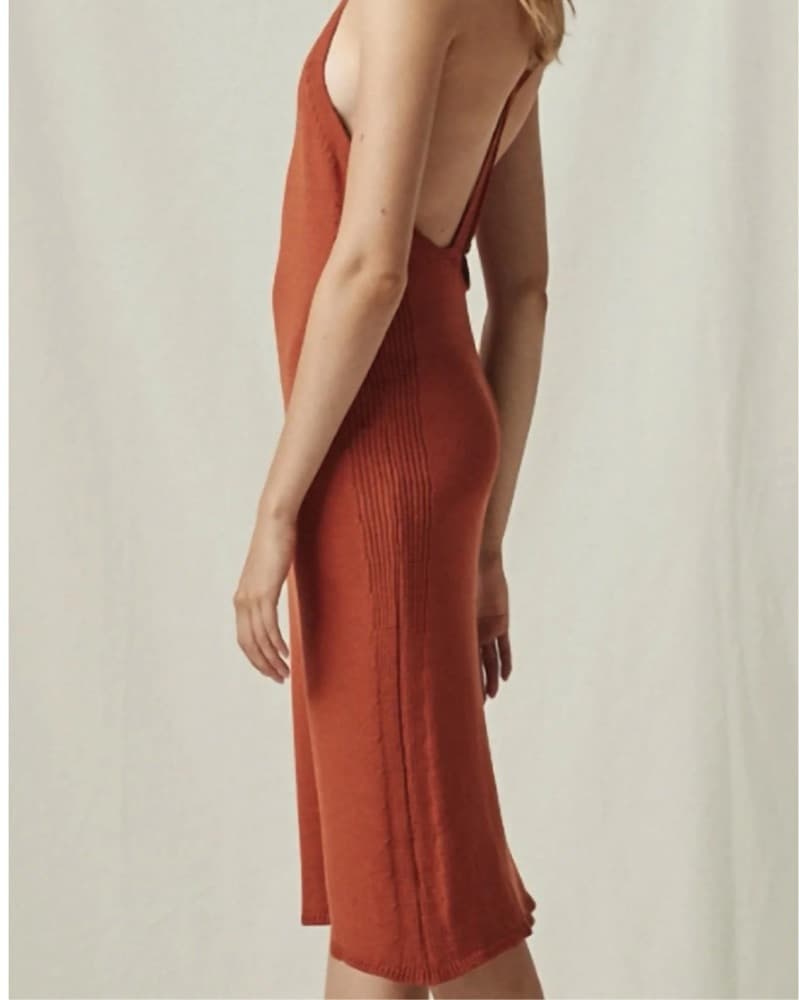 Mijeong Park Burnt Orange Knit Dress - Image 3