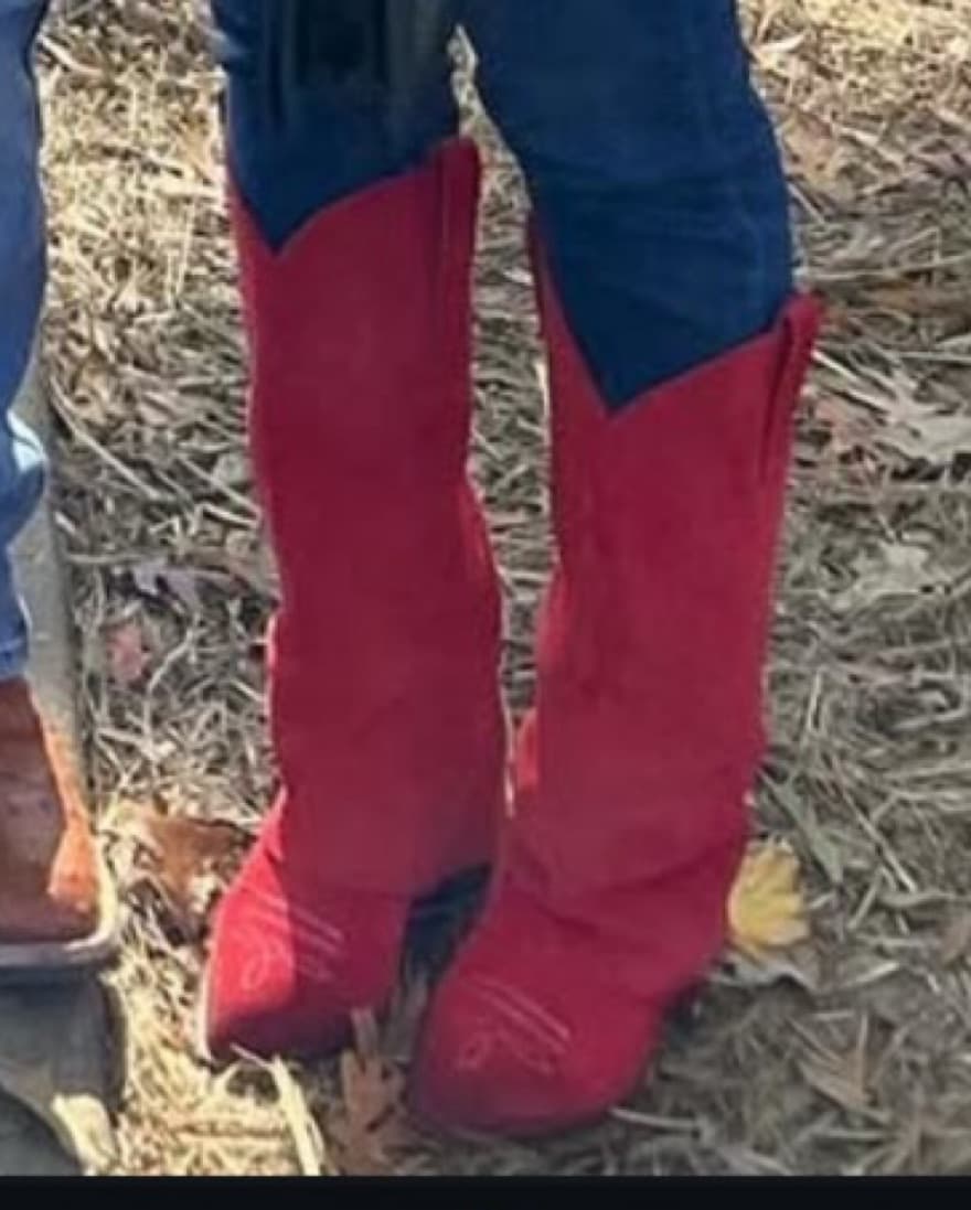 Suede Sorvino Boot In Red - Image 5