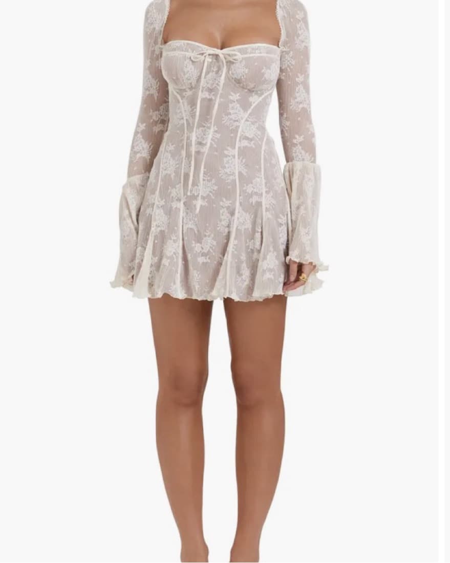 Analissa Long Sleeve Lace Minidress - Image 1