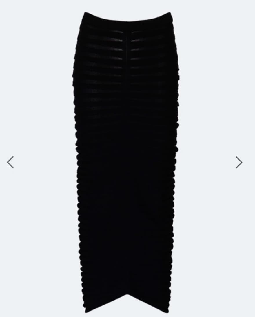 LAPOINTE Viscose Ribbed Midi Skirt - Image 1