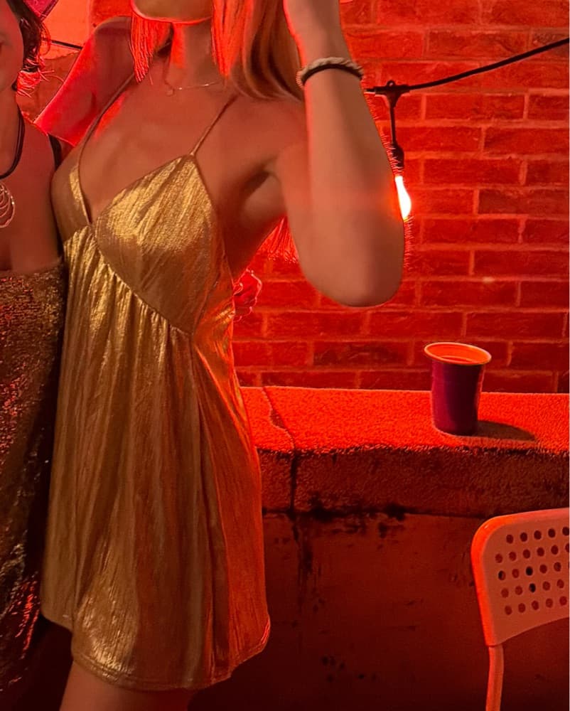 Revolve Gold Dress - Image 2