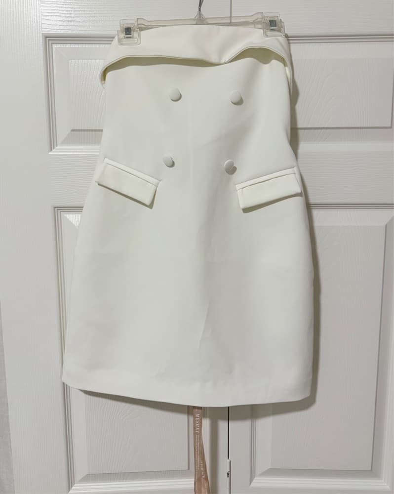 Meshki White Strapless Dress - Image 3