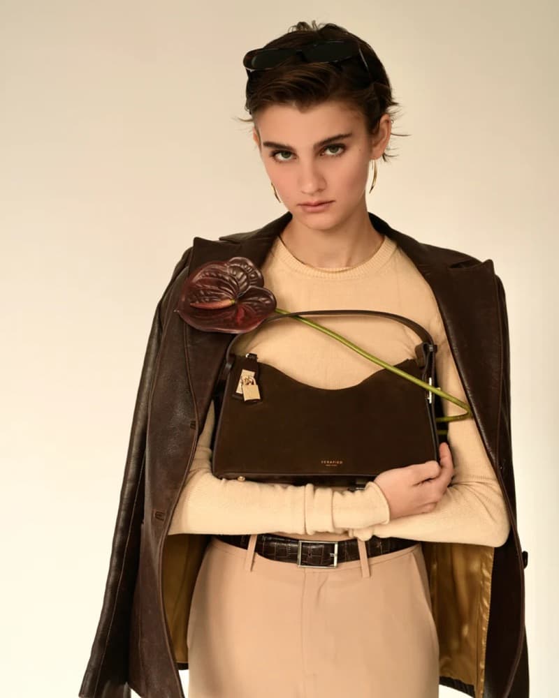 Verafied Gold Espresso Suede Hobo Bag - Image 5