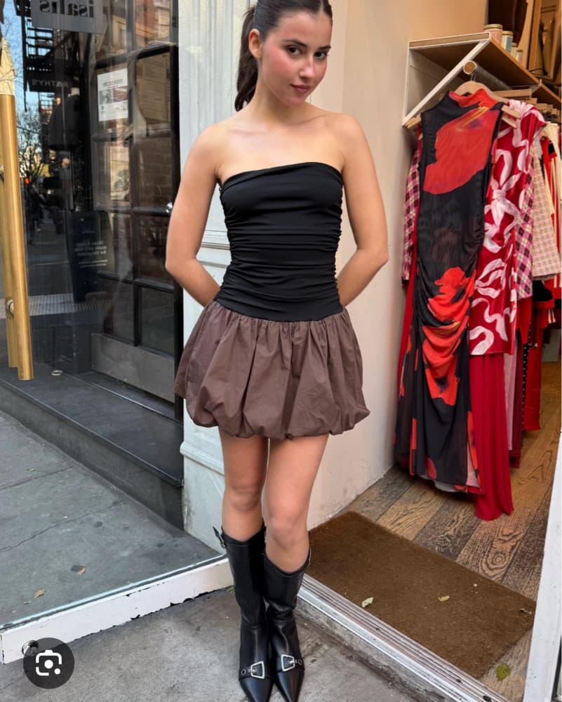 Tube Mini Dress W/ Bubble Skirt - Image 1