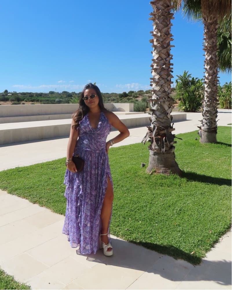 Cinq A Sept Agatha Purple Floral Gown - Image 1