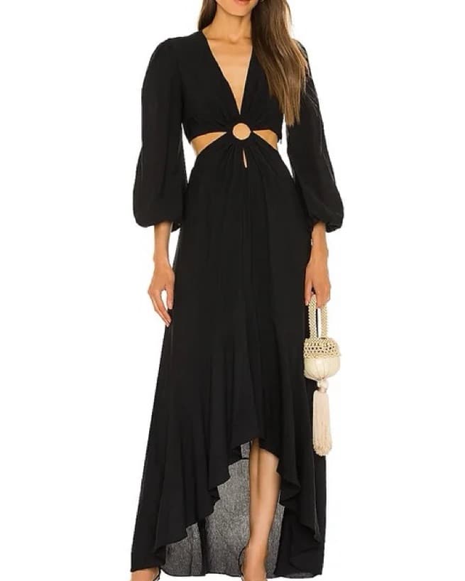 SIMKHAI Jaelynn Cut Out Dress in Black - Image 1