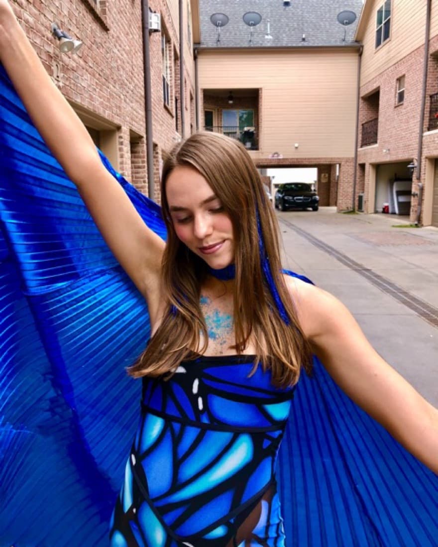 Blue Monarch Butterfly Costume - Image 3
