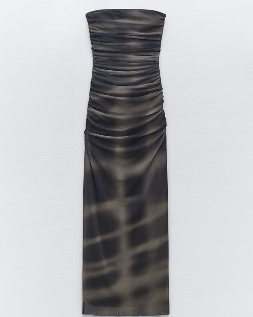 Brown Strapless Dress - Image 1