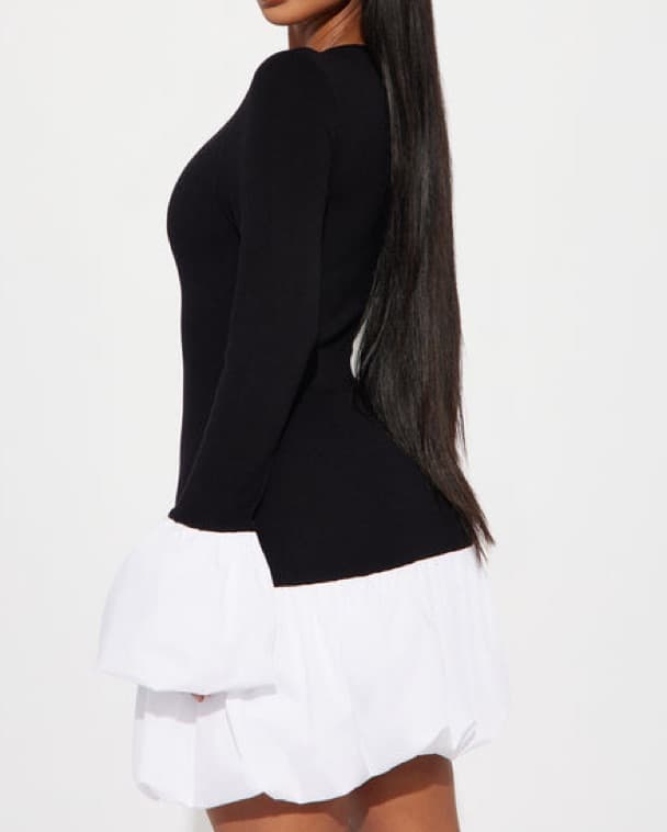 Black And White Mini Dress - Image 3