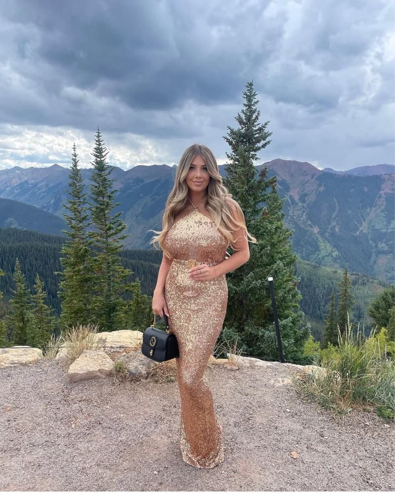 Stunning Nookie Sequin Halter Gown - Image 1