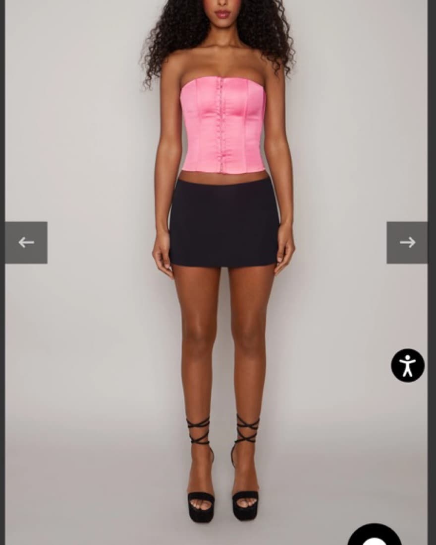 Danielle Guizio Pink Satin Corset Top - Image 3