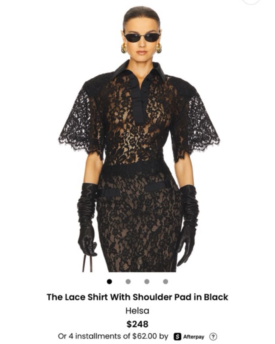 Helsa Lace Shirt with Shoulder Pads - Image 1