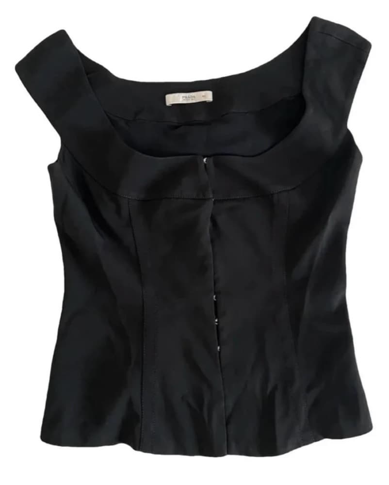 Vintage Prada Corset In Black - Image 3