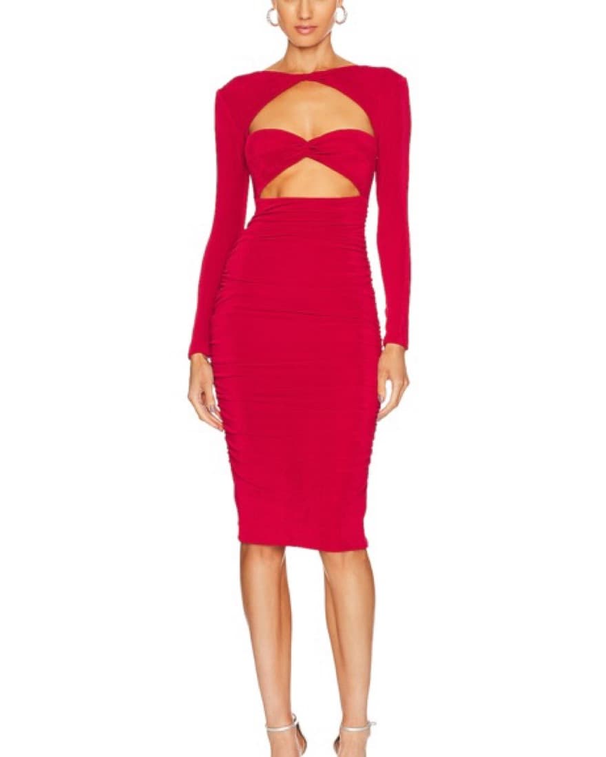 Red Cut-out Dress - Image 1