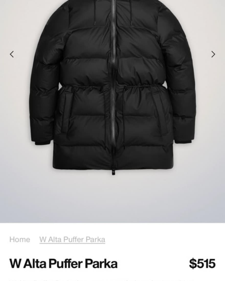 RAINS PUFFER PARKA - Image 1