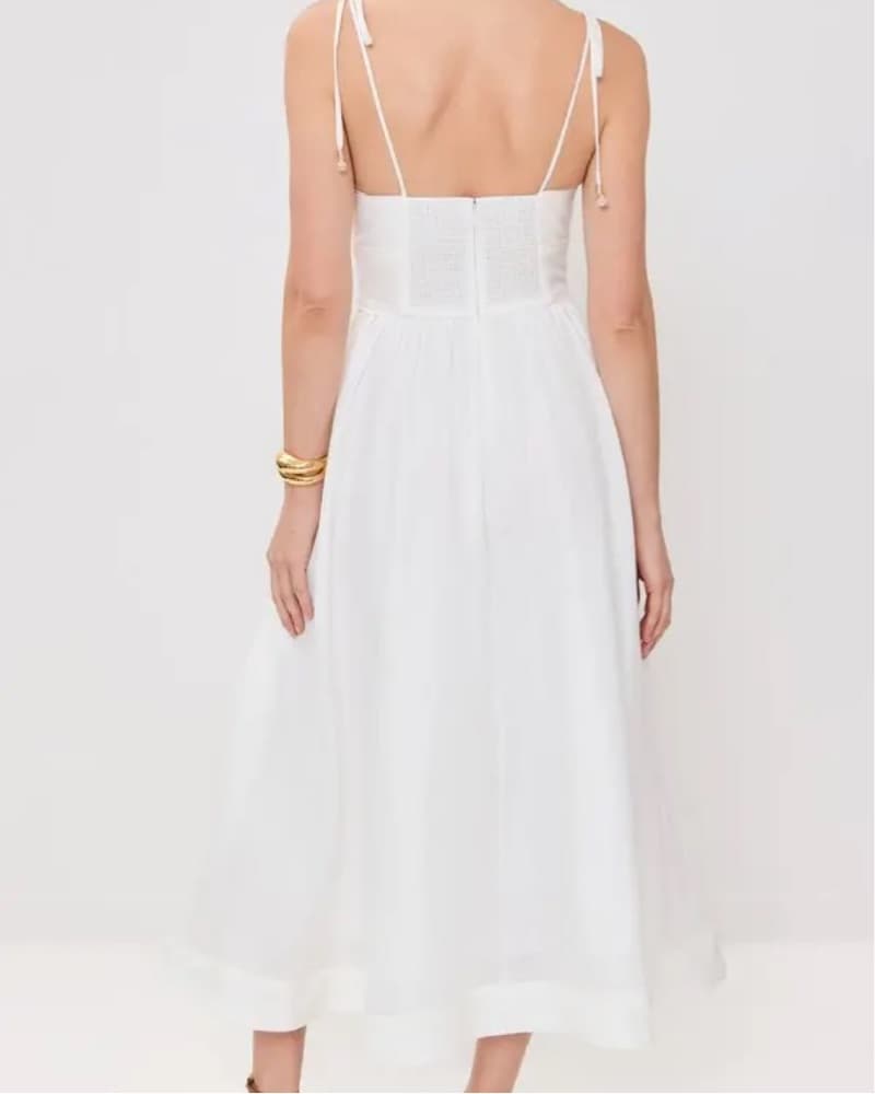 Zimmermann Everley White PicniMidi Dress - Image 2
