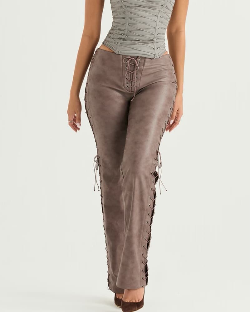 House Of CB Drew Lace Up Pants Size L+ - Image 1
