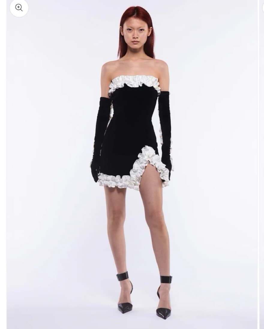 Miscreants Velvet Mini Dress & Gloves - Image 1