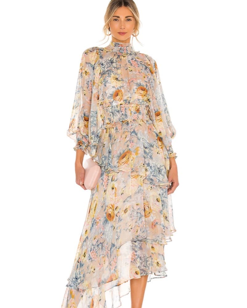 Elliatt Revolve Floral Chiffon Dress - Image 1
