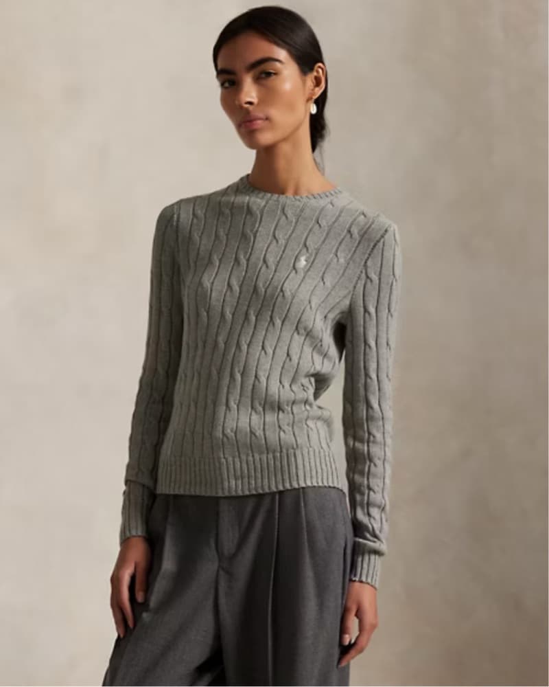 Ralph Lauren Cable Knit Gray Sweater - Image 2