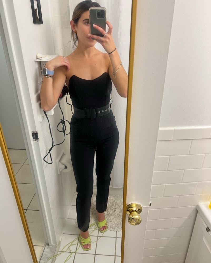 Strapless Black Jumpsuit - Image 2