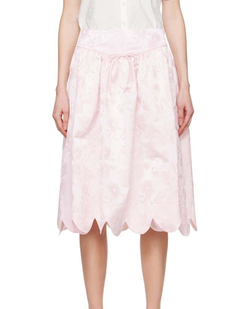 Sandy Liang Pink Greta Midi Skirt  - Image 2
