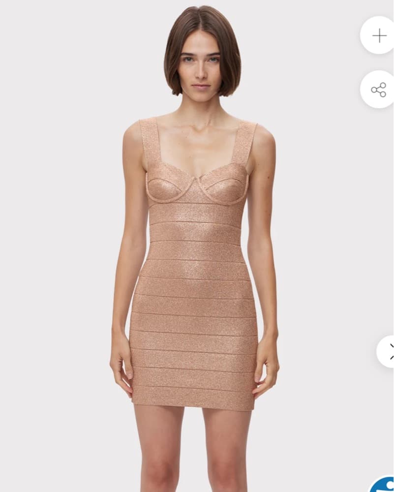 Herve ledger Pink Sparkle Bandage Dress - Image 2