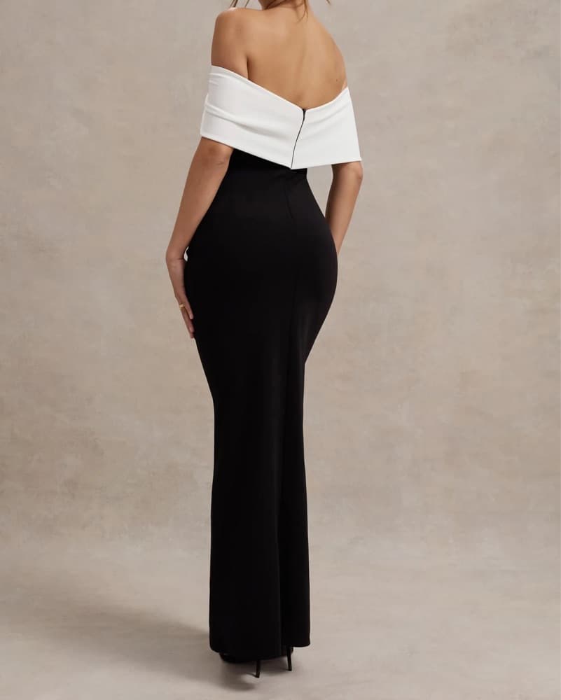 Club L London Black and White Bow Dress - Image 2