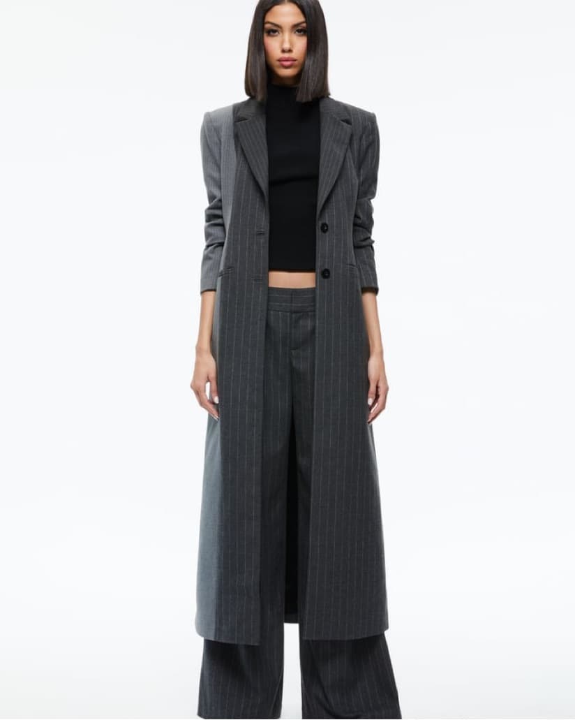 Pinstriped Longline Coat and Pant set - Image 3