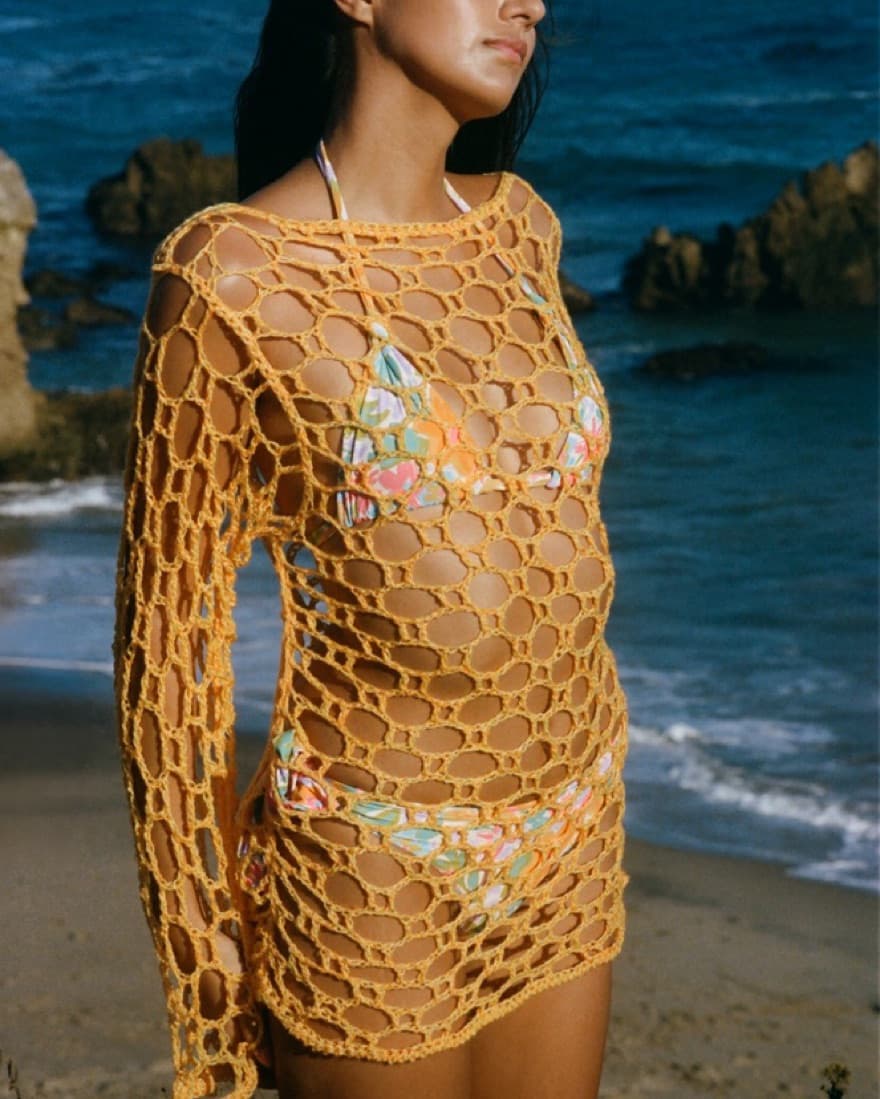 Orange Knit Coverup - Image 3