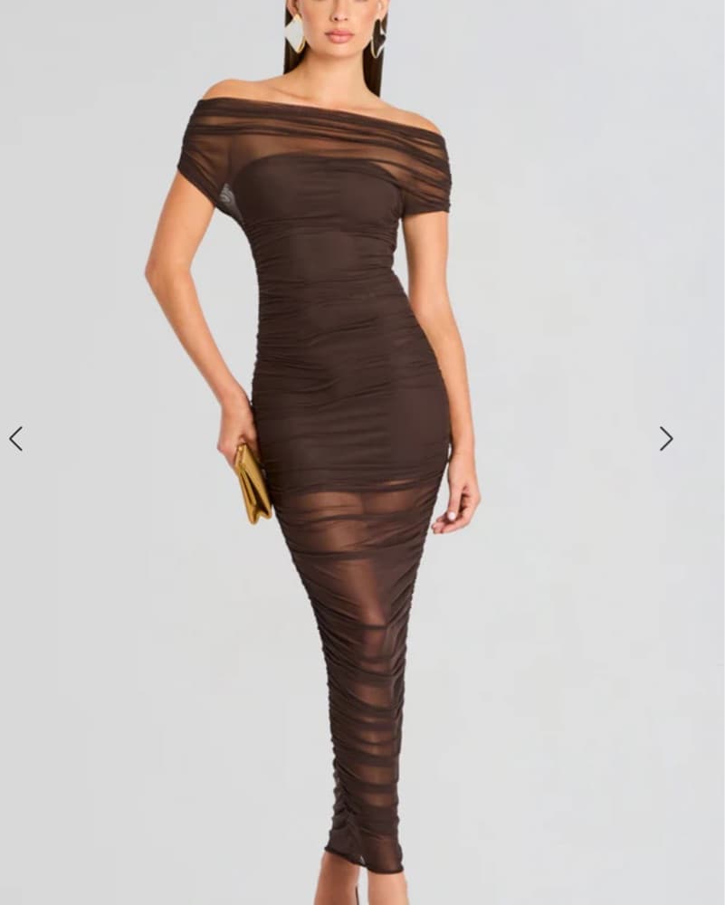 SER.O.YA Noel Mesh Midi Dress  - Image 1