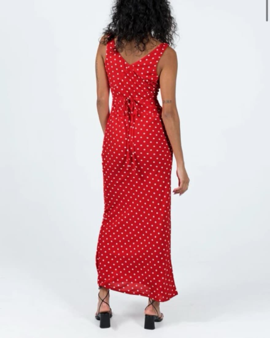 NELLIE MAXI DRESS RED POLKA DOT - Image 2