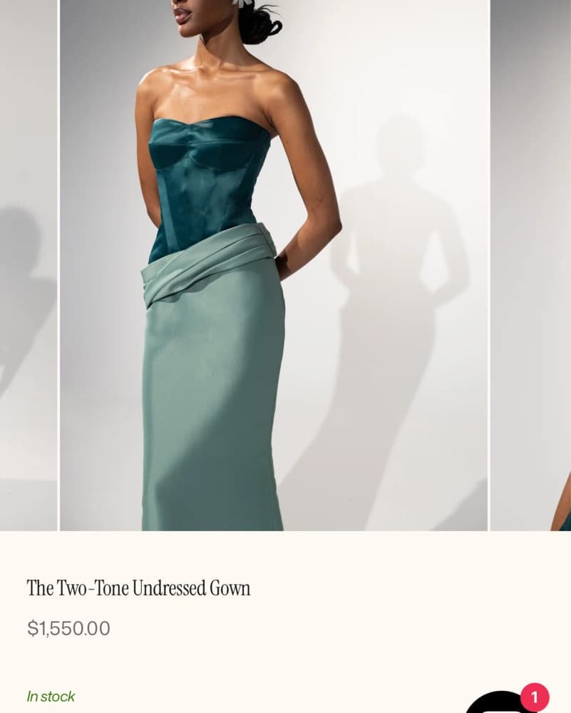 Nafsika Skourti Chic Satin Two-Tone Gown - Image 2