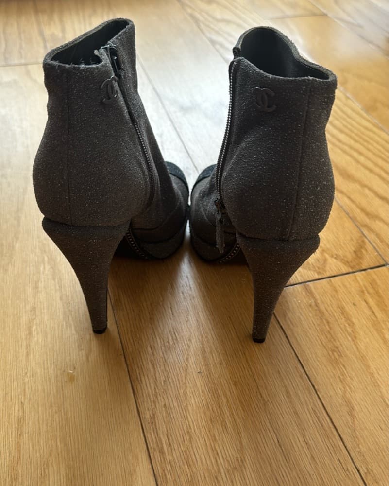 Chanel Glitter leather Ankle Booties - Image 6