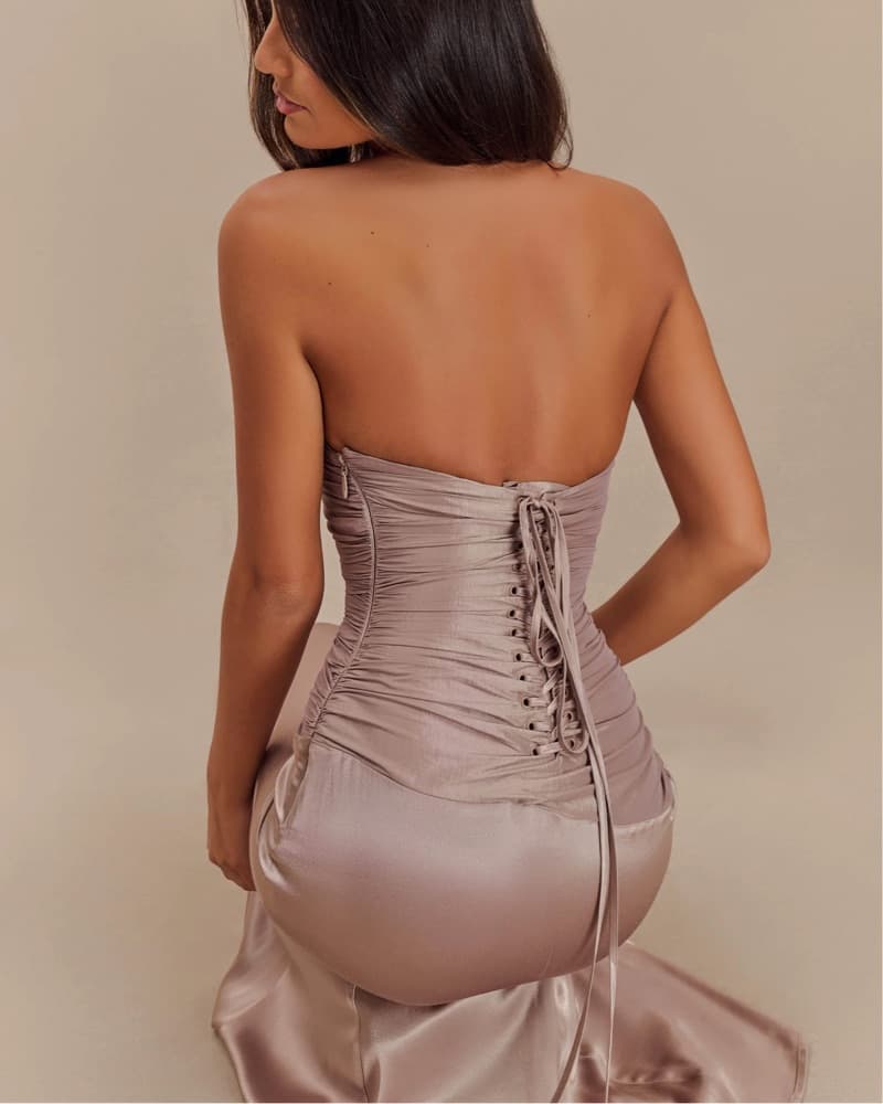 Meshki Serena Strapless Taffeta Dress    - Image 3