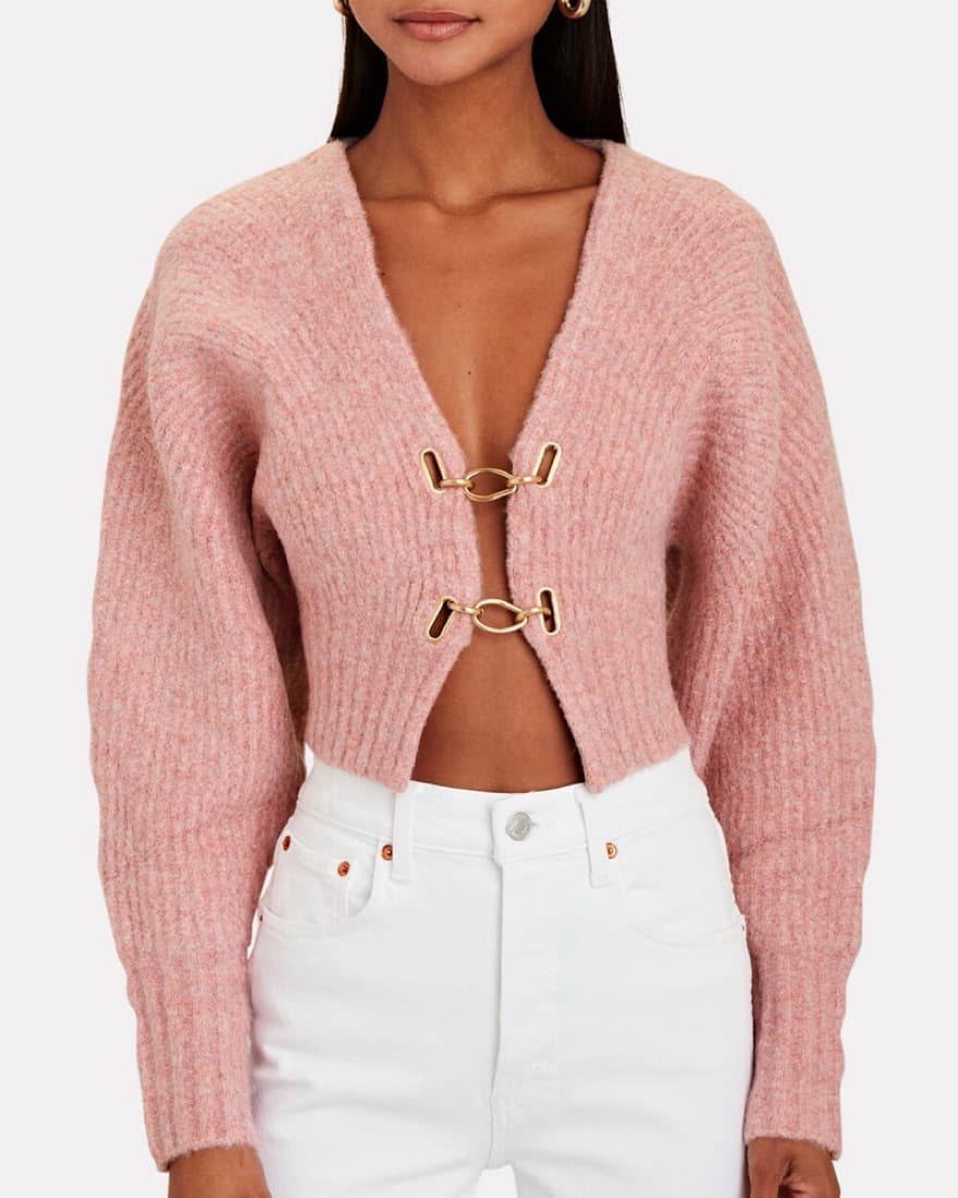 CULT GAIA Embellished Rib Knit Cardigan - Image 1