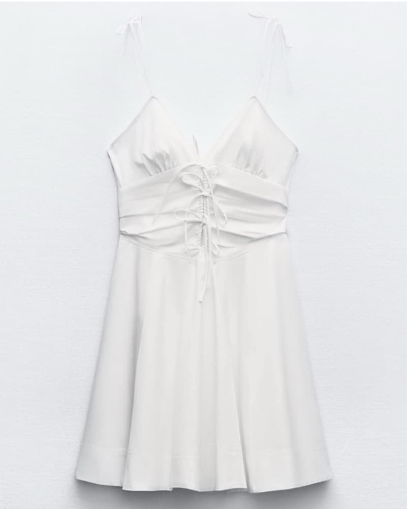 Zara Mini White Dress - Image 3